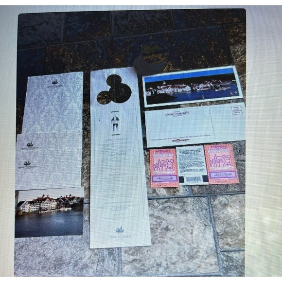 Vtg Lot Of The Grand Floridian Hotel Disney World Jan 05 1994 Menu Tickets - Picture 2 of 10